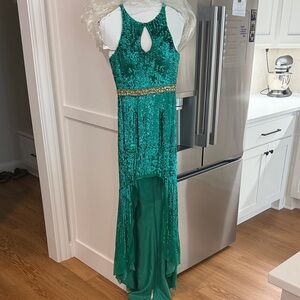 Sherri Hill Green Sequin Prom Dress